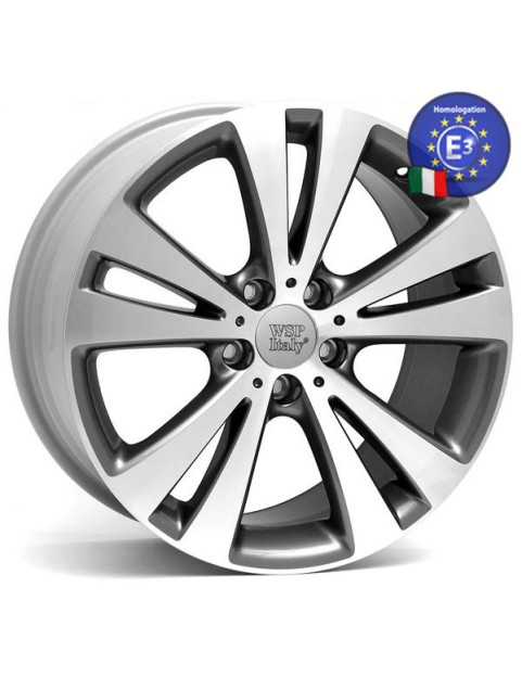 WSP Italy W445 Hamamet Volkswagen Anthracite Polished R19 W8 PCD5x112 ET45 DIA57,1